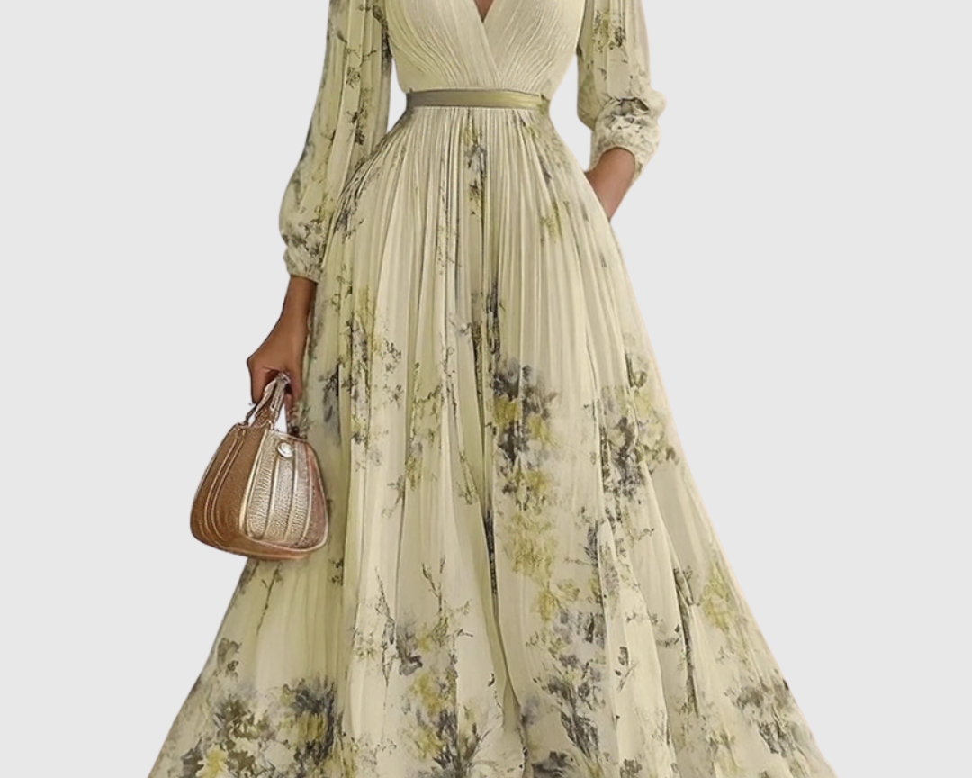 Siena | Elegants Plisse Maxi Kleit