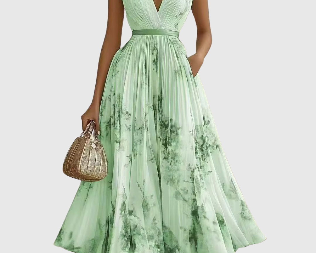 Siena | Elegants Plisse Maxi Kleit