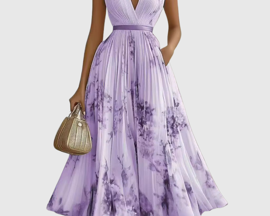 Siena | Elegants Plisse Maxi Kleit