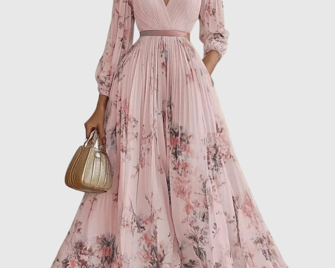 Siena | Elegants Plisse Maxi Kleit