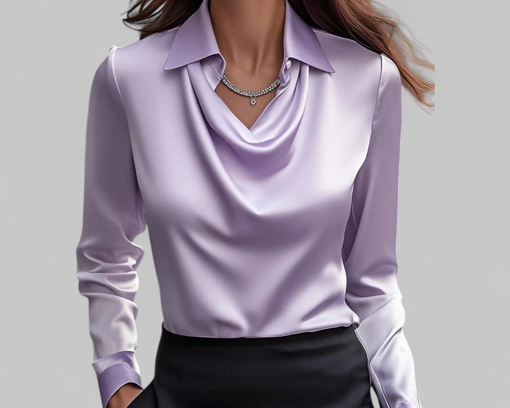 Theresa | Elegantne veesangaga satiinbluus naistele