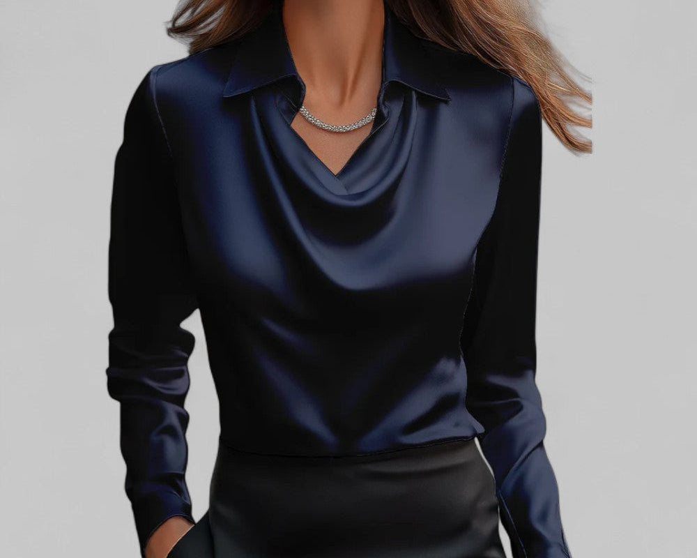Theresa | Elegantne veesangaga satiinbluus naistele