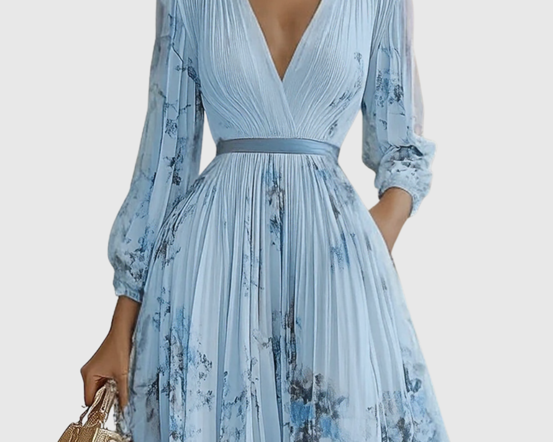 Siena | Elegants Plisse Maxi Kleit