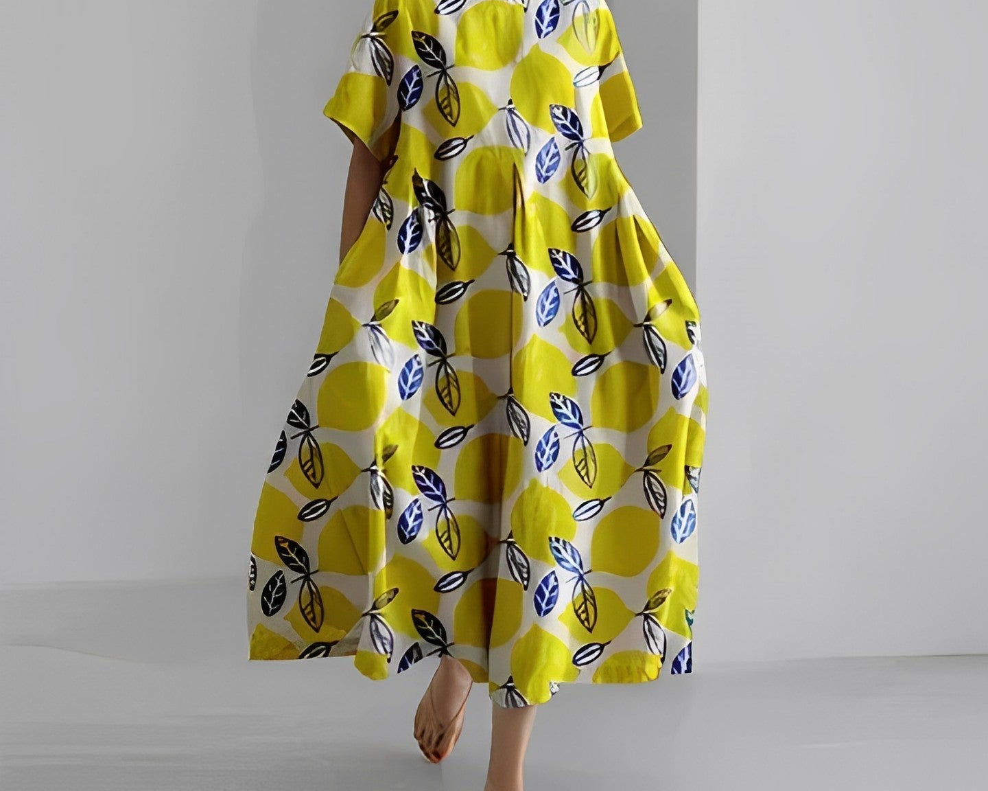 Daisy - Retro Suur Rippuv Lahtine Maxi Kleit