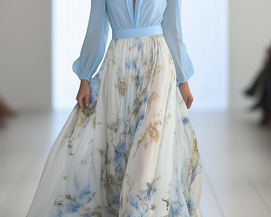 Evi | Lilled Elegants Kleid