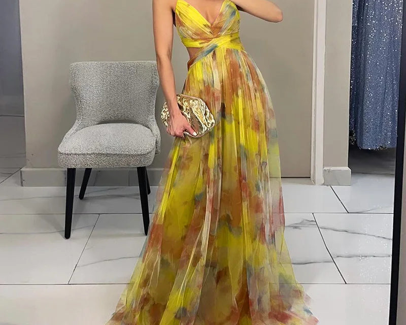 Giselle | Lummav Maxi-kleit Lillemustriga