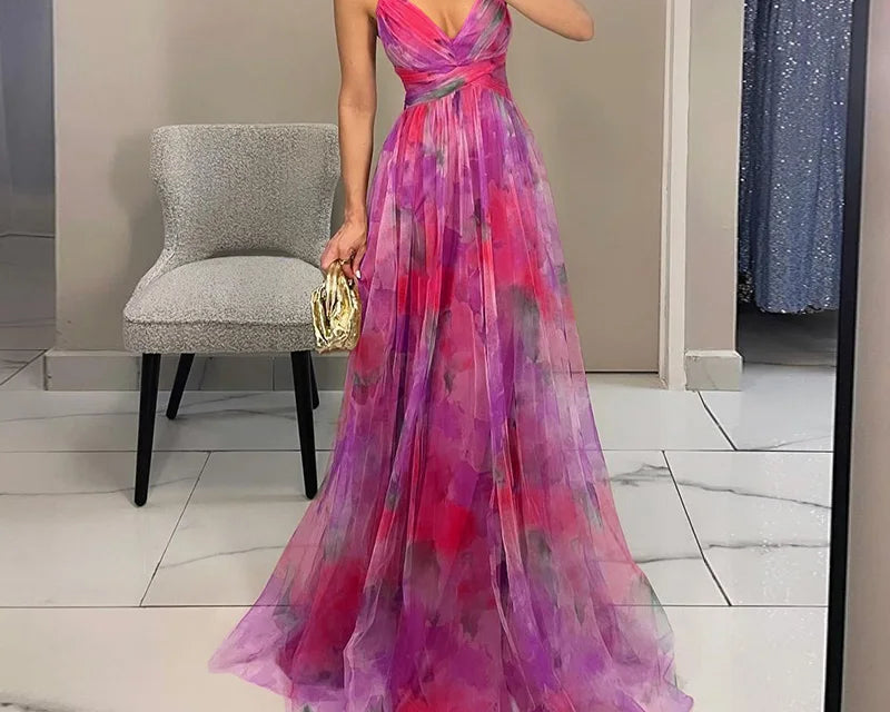 Giselle | Lummav Maxi-kleit Lillemustriga