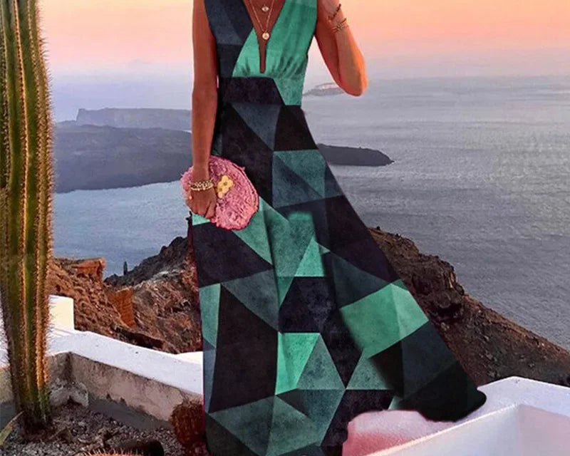 Lynor™ | Elegantne lilleline ilma varrukateta kleit Prantsuse šiki stiilis