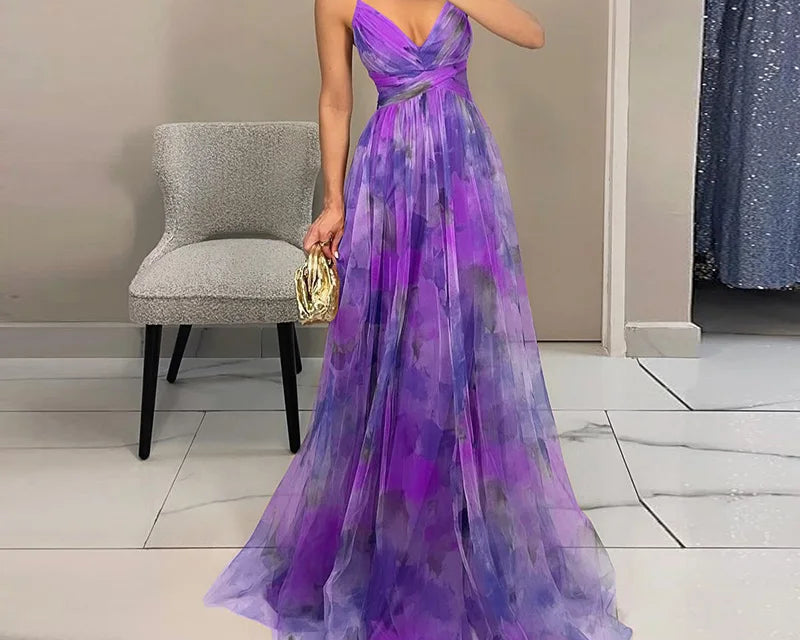 Giselle | Lummav Maxi-kleit Lillemustriga