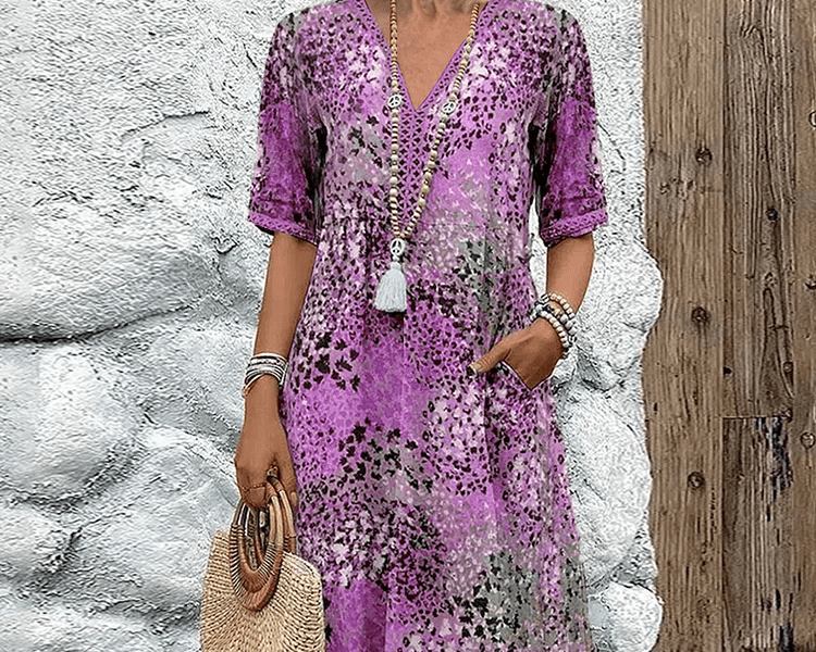 Elaisa | Elegantne Lillene Midi Kleit