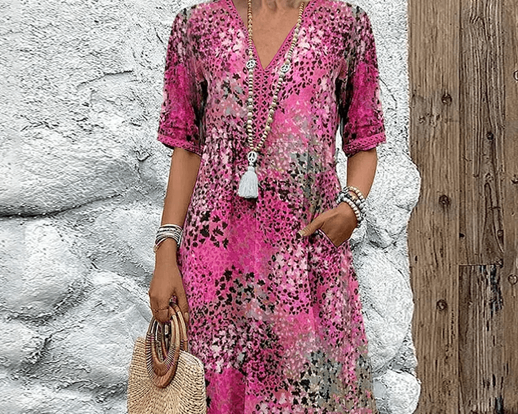 Elaisa | Elegantne Lillene Midi Kleit