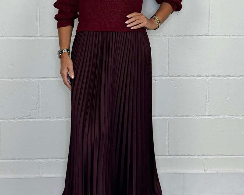Liza | Pullover ja plisseekleit komplekt