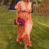 Amelia | Elegantne Lilleline Maxi Kleid
